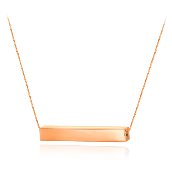 Erin Rose Plated 3D Bar Necklace