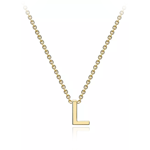 9CT YELLOW GOLD 'L' INITIAL ADJUSTABLE NECKLACE