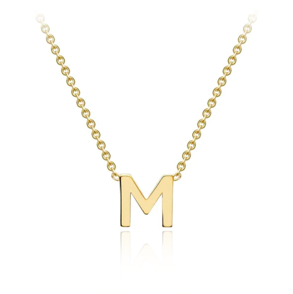 9CT YELLOW GOLD 'M' INITIAL ADJUSTABLE NECKLACE