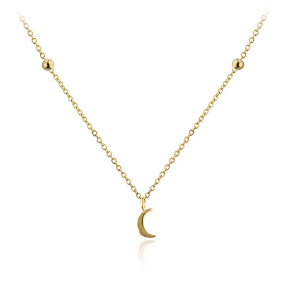 9ct Yellow Gold Small Crescent Necklace