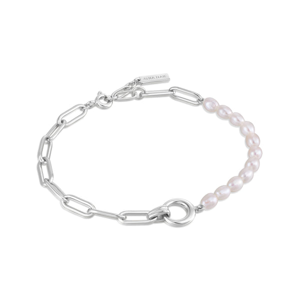 Ania Haie Silver Pearl Link Bracelet
