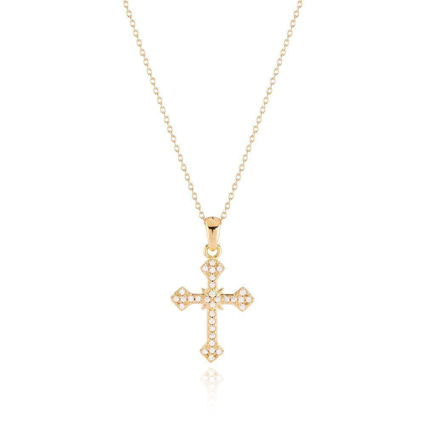 REBECCA YELLOW GOLD CROSS NECKLACE