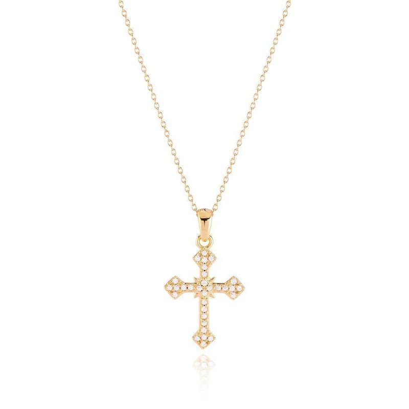 REBECCA YELLOW GOLD CROSS NECKLACE