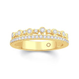 2 Row 18ct Yellow Gold Stackable Diamond ring 65% Spread and .40ct total Diamond Weight