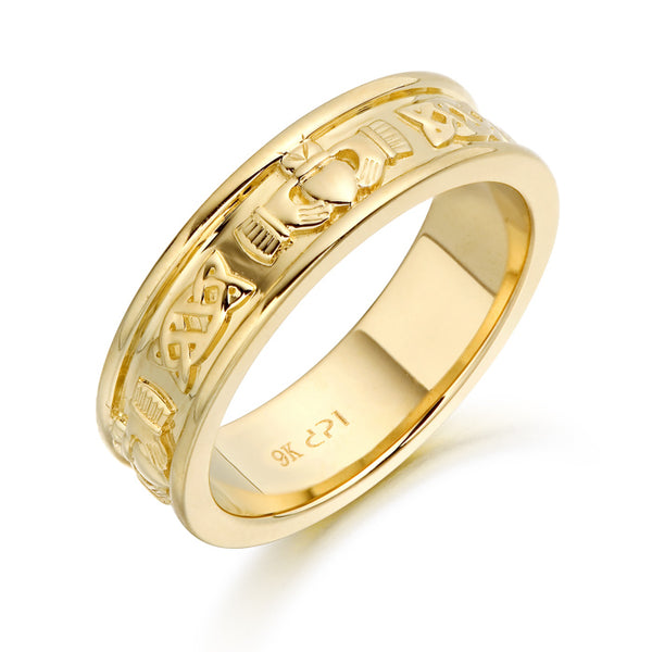 9ct Gold Claddagh Wedding Band