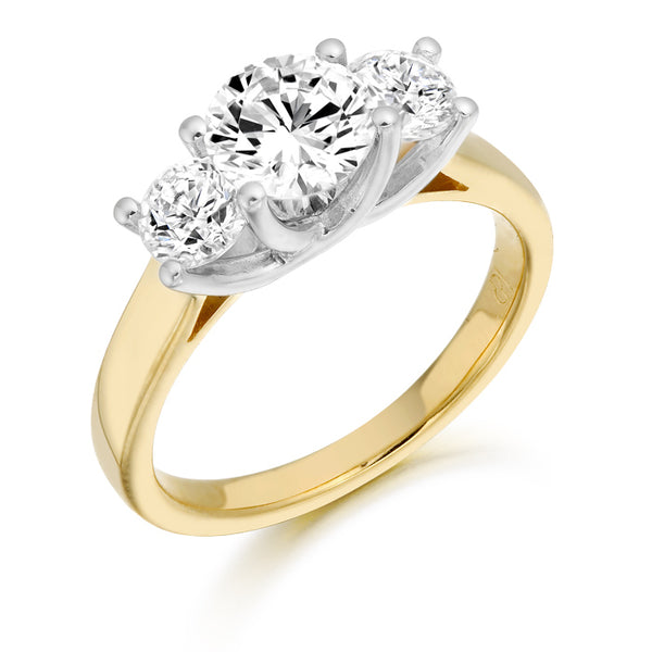 9ct Yellow Gold Trio CZ Ring