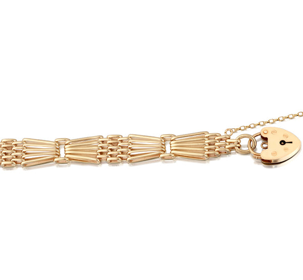 9ct Gold 5 Bar Fan Link Gate Bracelet