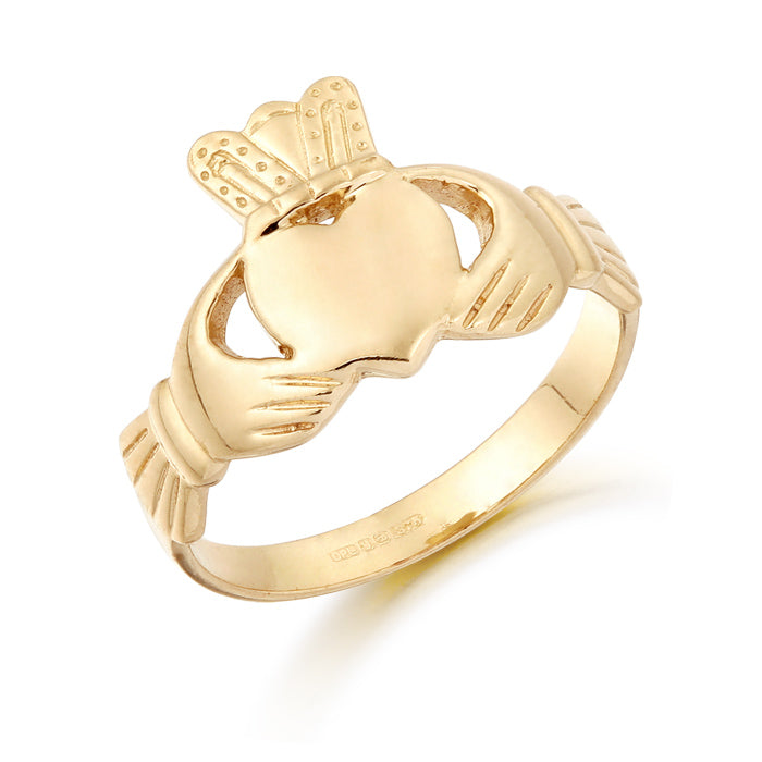 9ct Gold Unisex Plain Claddagh Ring – Callaghan Jewellers