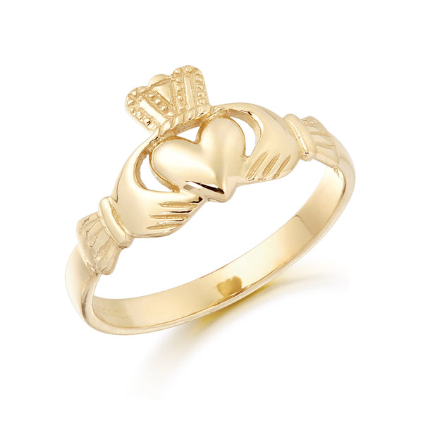 9K Gold Ladies Plain Claddagh Ring