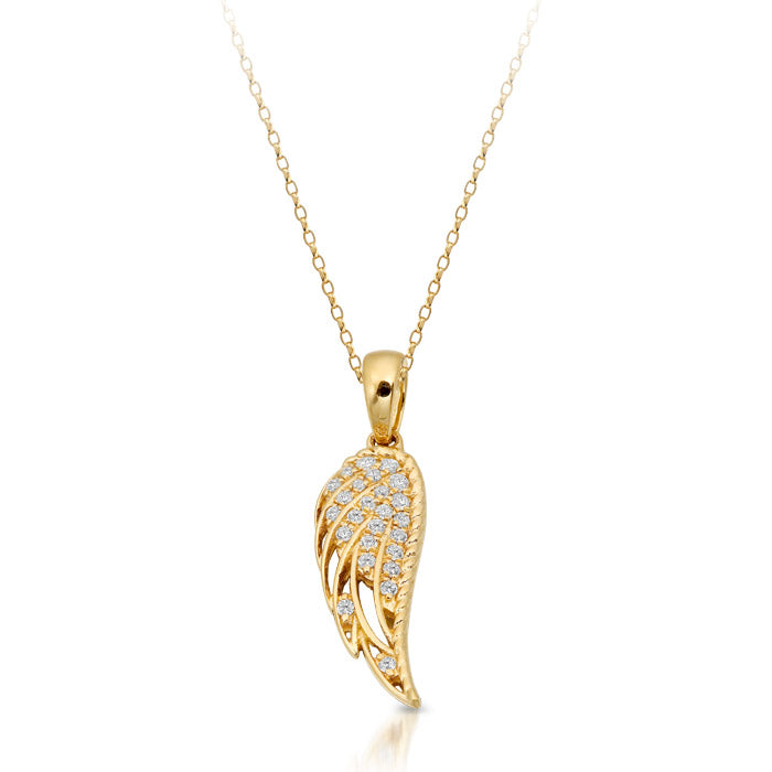 9ct Gold Angel Wing Celtic Pendant