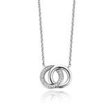  necklace by TI SENTO has a pendant with 2 entwined circles cz