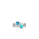 ti sento playful ring the fusion of vibrant turquoise, dark blue cubic zirconia, and pave