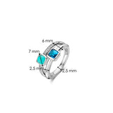 ti sento playful ring the fusion of vibrant turquoise, dark blue cubic zirconia, and pave