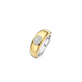 gold ring with oval cz stone