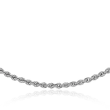 9 carat white gold hollow rope chain necklace