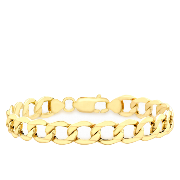 9 carat yellow gold curb chain bracelet