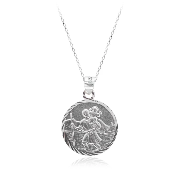 First Communion Sterling Silver ST. CHRISTOPHER MEDAL Necklace