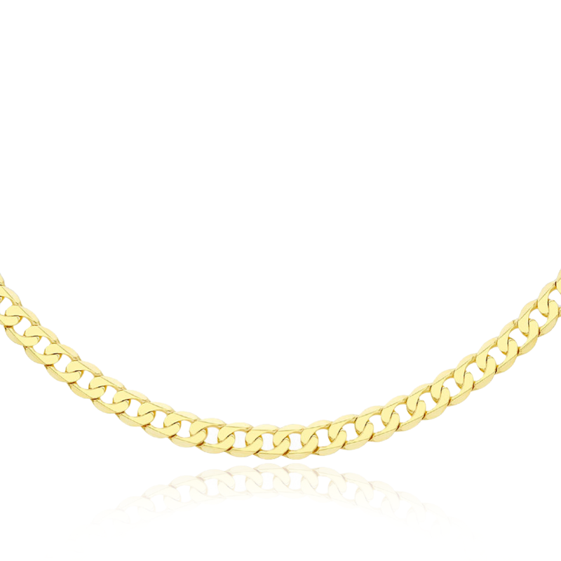 sterling silver yellow gold plated curb chain necklace