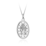 Sterling Silver Large 'Holy Mary' Reversible Pendant