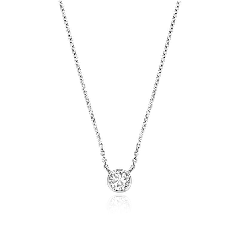 ti sento milano silver cz cubic zirconia stone necklace