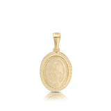 9ct Gold Miraculous Medal with Milgrain Edge