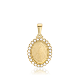 9ct Gold Miraculous Medal Studded with Pearls