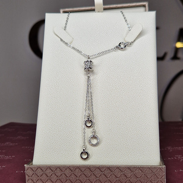 cristallo silver cz necklace