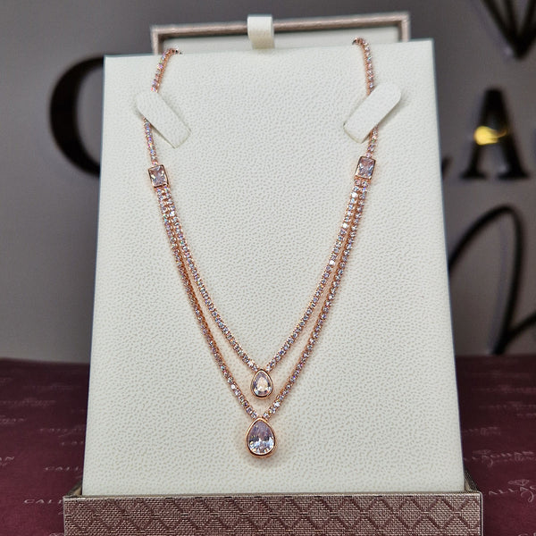 cristallo rose gold cz necklace