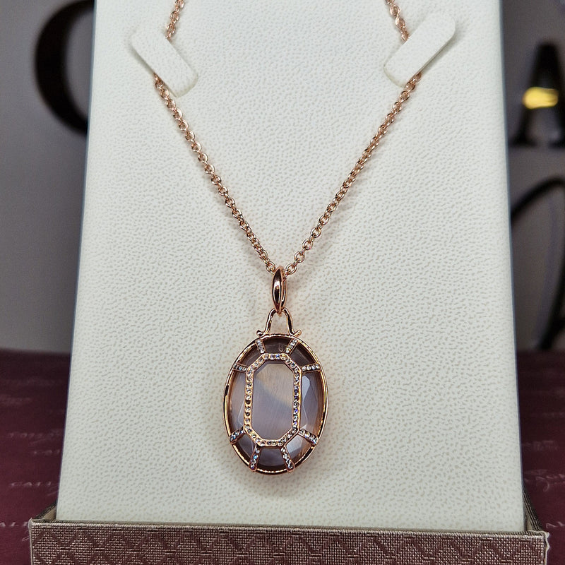 cristallo rose gold cz necklace