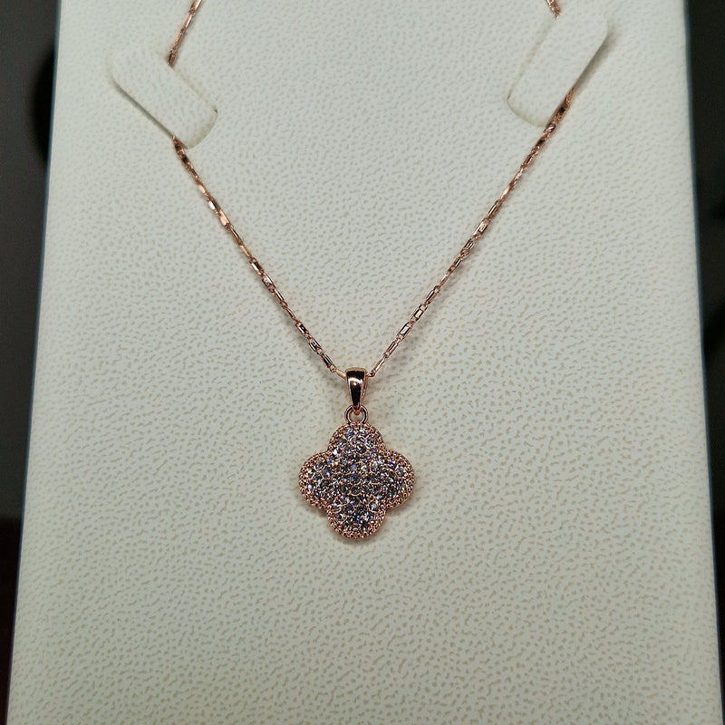 cristallo rose gold cz necklace