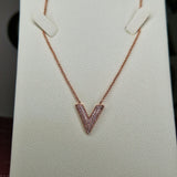 cristallo rose gold cz necklace