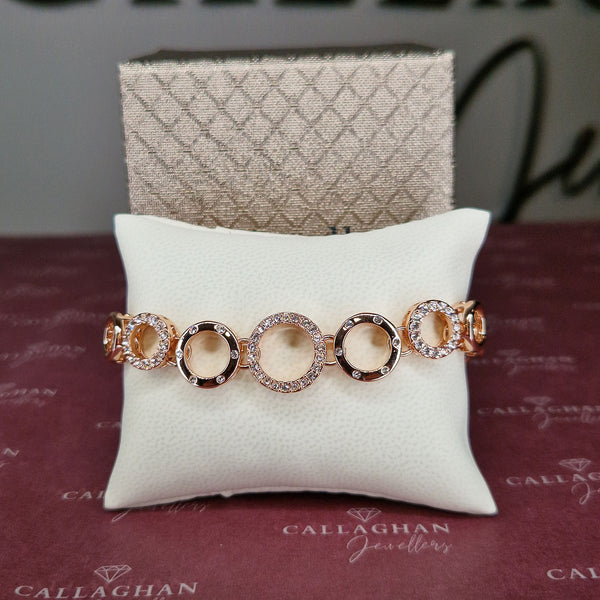 cristallo rose gold cz circles bracelet