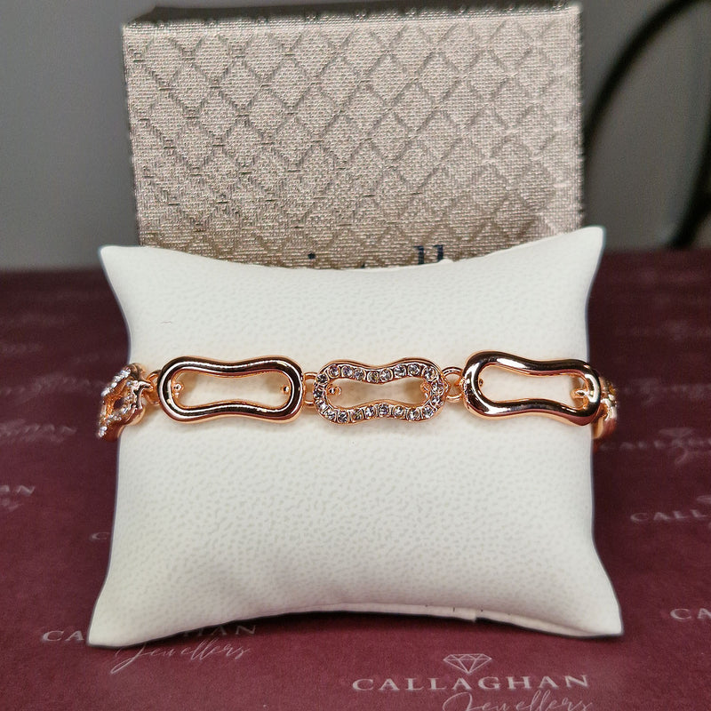 cristallo rose gold cz link bracelet