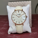 cristallo white pearl yellow gold watch