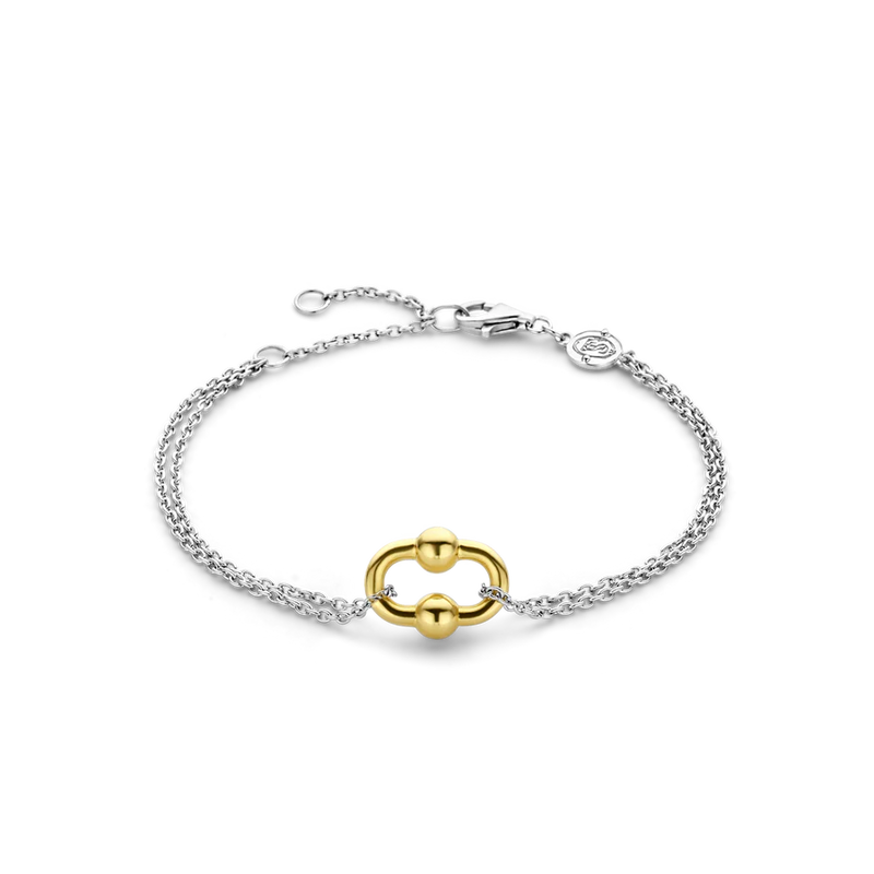 ti sento milano yellow gold silver industrial link bracelet