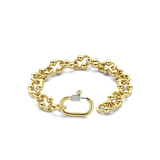 ti sento milano yellow gold industial chail link bracelet cz cubic zirconia stones