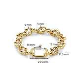 ti sento milano yellow gold industial chail link bracelet cz cubic zirconia stones