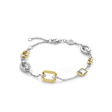 TI SENTO gold-plated silver bracelet flaunts gold-plated, silver and pavé tokens