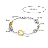 TI SENTO gold-plated silver bracelet flaunts gold-plated, silver and pavé tokens