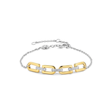 ti sento milano yellow gold silver cz cubic zirconia stones link bracelet