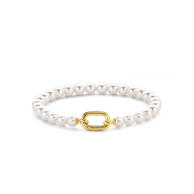 ti sento milano yellow gold pearl bracelet