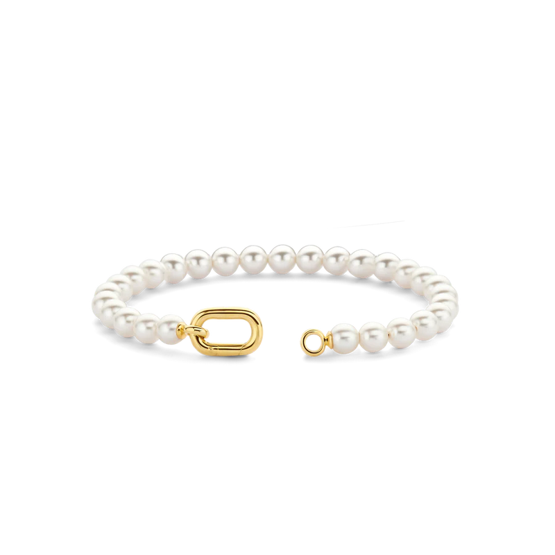 ti sento milano yellow gold pearl bracelet