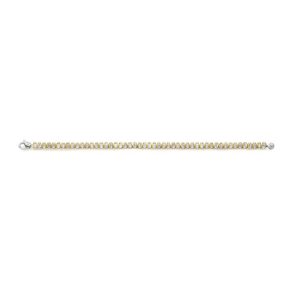 TI SENTO gold-plated silver Tennis Bracelet, a captivating design that celebrates the interplay of silver and yellow gold