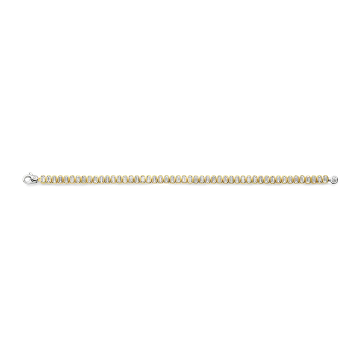 TI SENTO gold-plated silver Tennis Bracelet, a captivating design that celebrates the interplay of silver and yellow gold