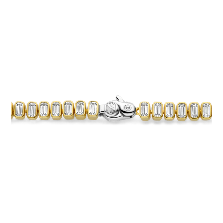 TI SENTO gold-plated silver Tennis Bracelet, a captivating design that celebrates the interplay of silver and yellow gold