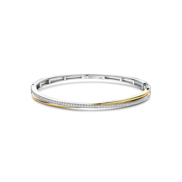 TI SENTO gold-plated silver Bangle Bracelet