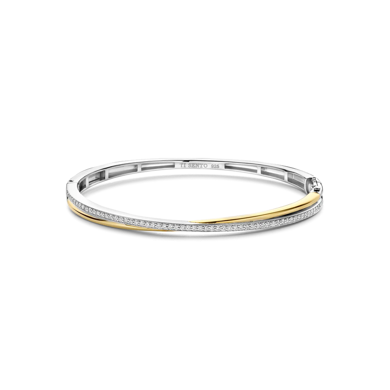 TI SENTO gold-plated silver Bangle Bracelet