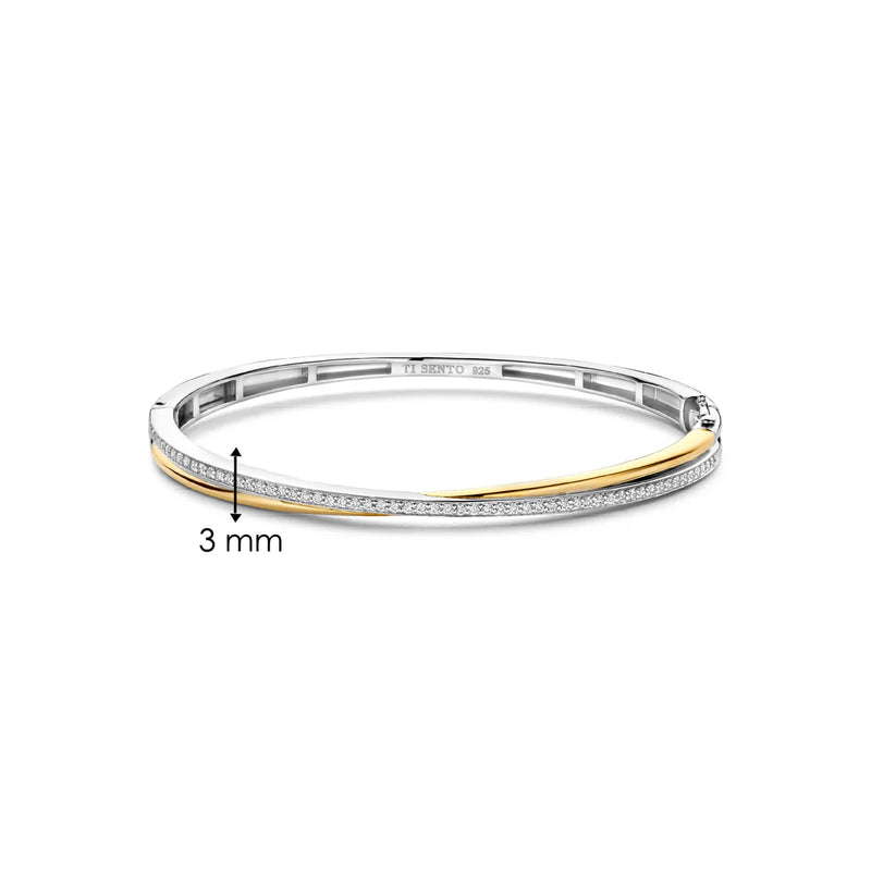 TI SENTO gold-plated silver Bangle Bracelet