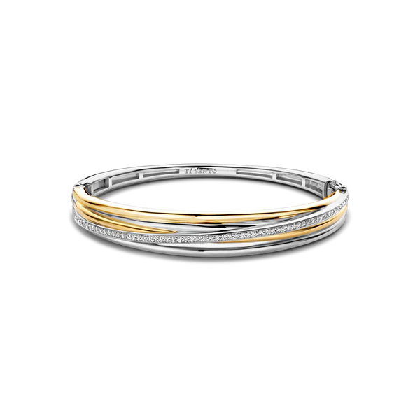 TI SENTO gold-plated silver Bangle Bracelet