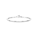 sterling silver bangle bracelet with cubic zirconia stones